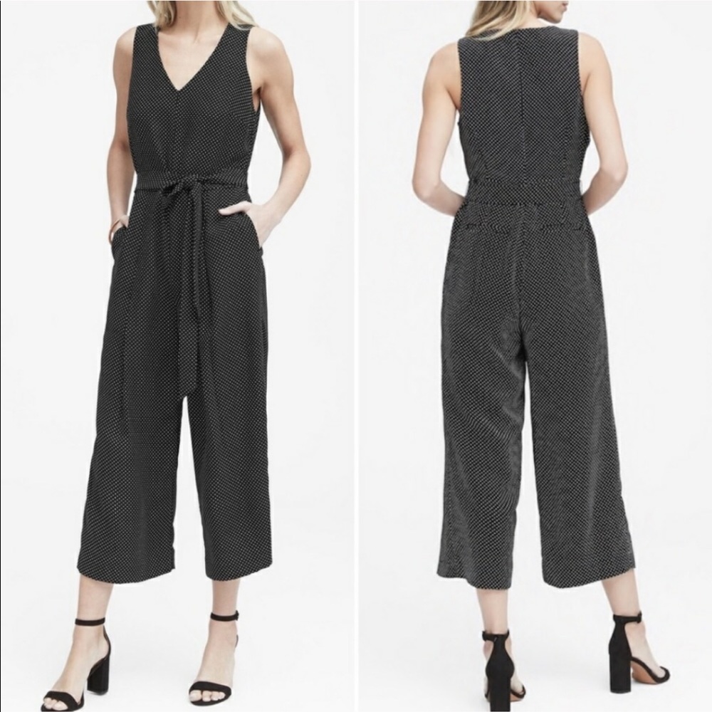 Banana Republic Black Polka Dot Cropped Jumper